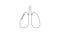 Black line Lungs icon isolated on white background. 4K Video motion graphic animation