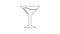 Black line Martini glass icon isolated on white background. Cocktail icon. Wine glass icon. 4K Video motion graphic