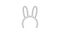 Black line Mask with long bunny ears icon isolated on white background. 4K Video motion graphic animation