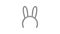 Black line Mask with long bunny ears icon isolated on white background. 4K Video motion graphic animation