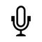 Black line microphone symbol for banner, general design print and websites.