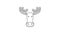 Black line Moose head with horns icon isolated on white background. 4K Video motion graphic animation