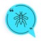 Black line Mosquito icon isolated on white background. Blue speech bubble symbol. Vector