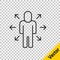 Black line Multitasking manager working icon isolated on transparent background. Vector