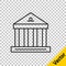 Black line Museum building icon isolated on transparent background. Vector