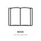 Black line open book icon library logo sign vector