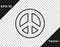 Black line Peace icon isolated on transparent background. Hippie symbol of peace. Vector Illustration
