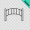 Black line Playground kids bridge icon isolated on transparent background. Vector