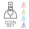 Black line Priest icon isolated on white background. Set icons colorful. Vector