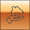 Black line Realtor icon isolated on gold background. Buying house. Vector