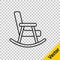 Black line Rocking chair icon isolated on transparent background. Vector