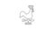 Black line Rooster weather vane icon isolated on white background. Weathercock sign. Windvane rooster. 4K Video motion