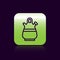 Black line Sangria pitcher icon isolated on black background. Traditional spanish drink. Green square button. Vector