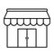 Black Line Shop Store Exterior Building Icon PNG Illustration