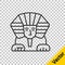 Black line Sphinx - mythical creature of ancient Egypt icon isolated on transparent background. Vector