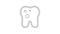 Black line Tooth with caries icon isolated on white background. Tooth decay. 4K Video motion graphic animation