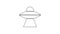 Black line UFO flying spaceship icon isolated on white background. Flying saucer. Alien space ship. Futuristic unknown