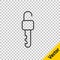 Black line Unlocked key icon isolated on transparent background. Vector Illustration