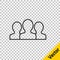 Black line Users group icon isolated on transparent background. Group of people icon. Business avatar symbol - users