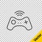 Black line Wireless gamepad icon isolated on transparent background. Game controller. Vector