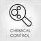 Black linear icon of chemical control in outline style
