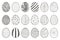 Black lineart hand drawn easter eggs decorative doodle isolated icons set vector illustration