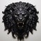 Black Lion Head Sculpture: Neoclassicism Wall Art