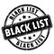 Black list rubber stamp