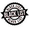 Black list sign or stamp