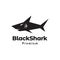 Black little fish shark modern logo design vector graphic symbol icon sign illustration creative idea