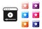 Black Live streaming online videogame play icon isolated on white background. Set icons colorful. Vector