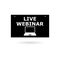 Black Live Webinar sign icon or logo