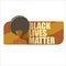 Black lives matter banner with afro american girl silhouette with afro style hair. Black lives matter graphic poster or