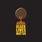 Black lives matter banner with afro american girl silhouette with afro style hair. Black lives matter graphic poster or