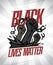 Black lives matter banner illustration, vector design with fists tearing chains