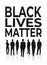 Black lives matter banner people silhouette awareness campaign against racial discrimination of dark skin color