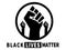 Black Lives Matter. Black and white illustration depicting Three BLM Fists in Circle with Text Underneath. EPS Vector