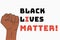 Black Lives Matter Illustration showing colored fist in protest. There is a huge protest going on in many cities of United States