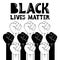 Black Lives Matter Illustration with Strong Fist. Human hand. Fist raised up. Concept illustration on the theme of racism and