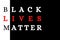 Black Lives Matter Illustration in White and red against a black colored background. There is a huge protest going on in many