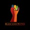 Black Lives Matter logo, logotype BLM  icons vector Illustration. African Americans  against racism, stronger together, stop