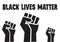 Black lives matter protest fists vector black and white