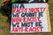 Black Lives Matter protest sign at Hyde Park, London.