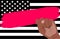 Black Lives Matter. Vector Illustration with place for text paint stain and strong fist on black american flag