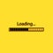 Black Loading icon isolated on yellow background. Progress bar icon. Long shadow style. Vector