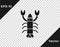 Black Lobster icon isolated on transparent background. Vector.