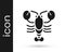 Black Lobster icon isolated on white background. Vector