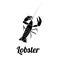 Black Lobster icon, vector illustration