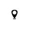 Black location icon. GPS pointer. Map pin. Navigator guide. Vector line