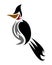 Black logo vector of a Red-whiskered bulbul bird eps 10